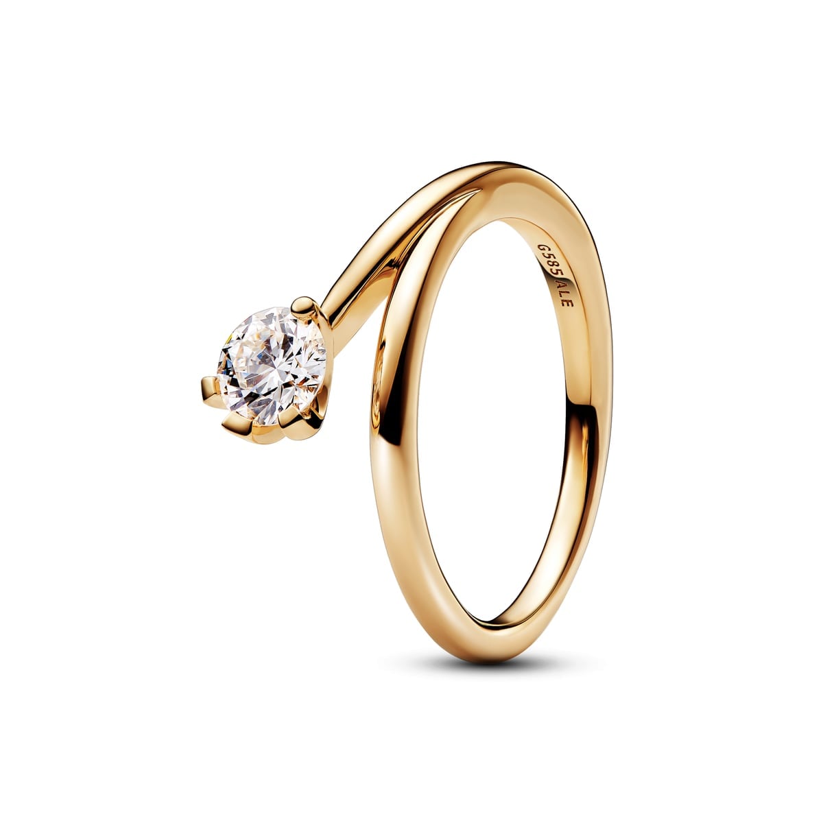 Pandora Nova 14k Gold Lab-grown Diamond Asymmetric Ring