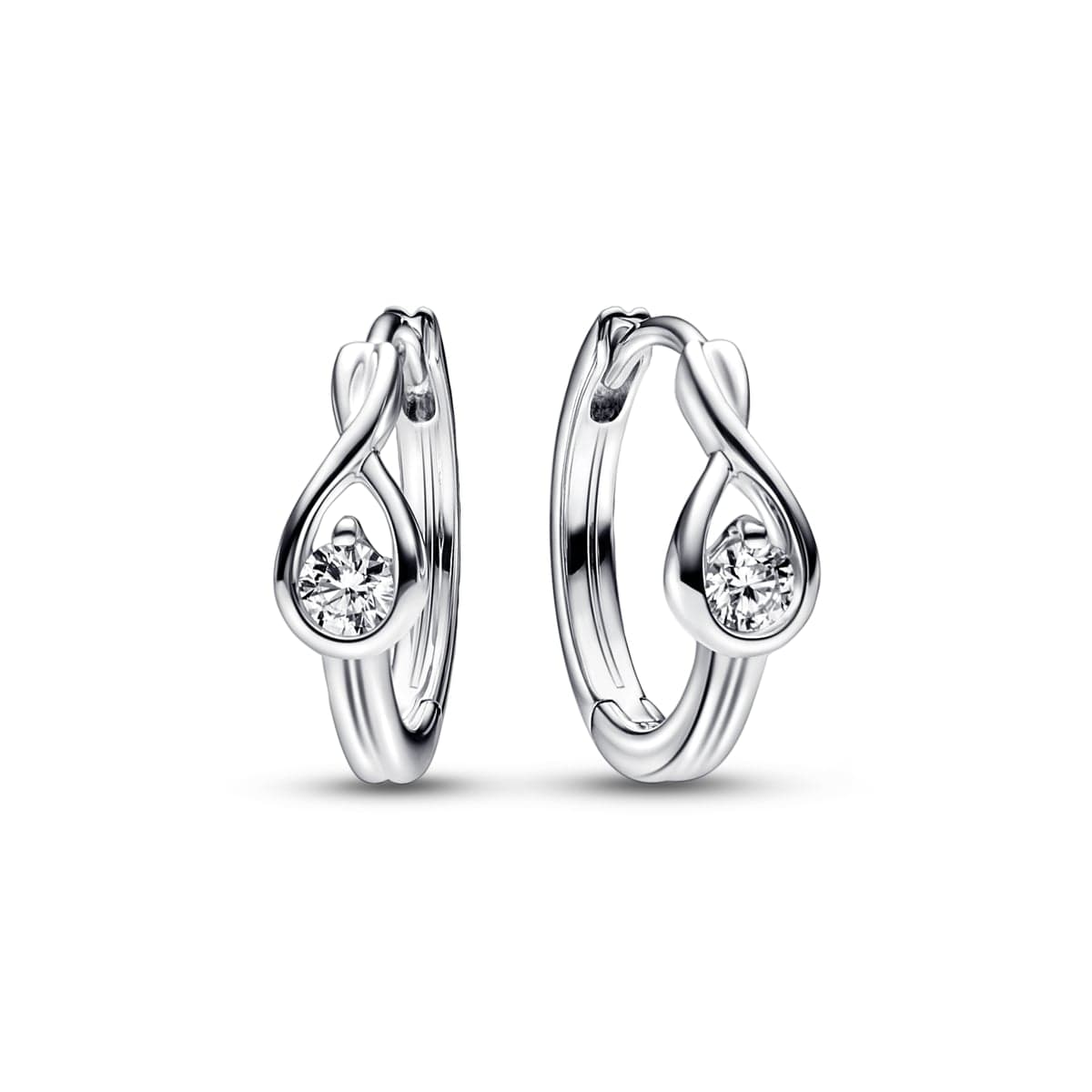 Pandora Infinite Sterling Silver Lab-grown Diamond Hoop Earrings 292412C01 292412 — Foto 1 von 1