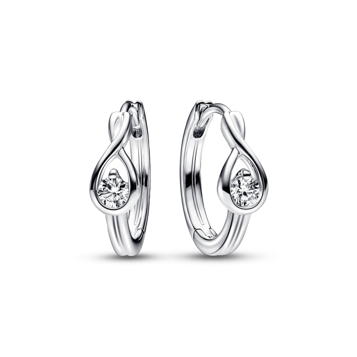 Pandora Infinite Sterling Silver Lab-grown Diamond Hoop Earrings
