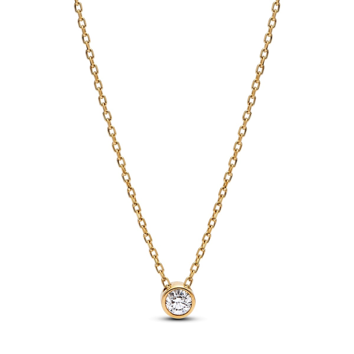Pandora Era Bezel 14k Gold Lab-grown Diamond Pendant Necklace