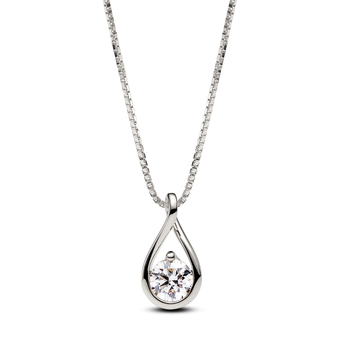 Pandora Infinite 14k White Gold Lab-grown Diamond Pendant Necklace