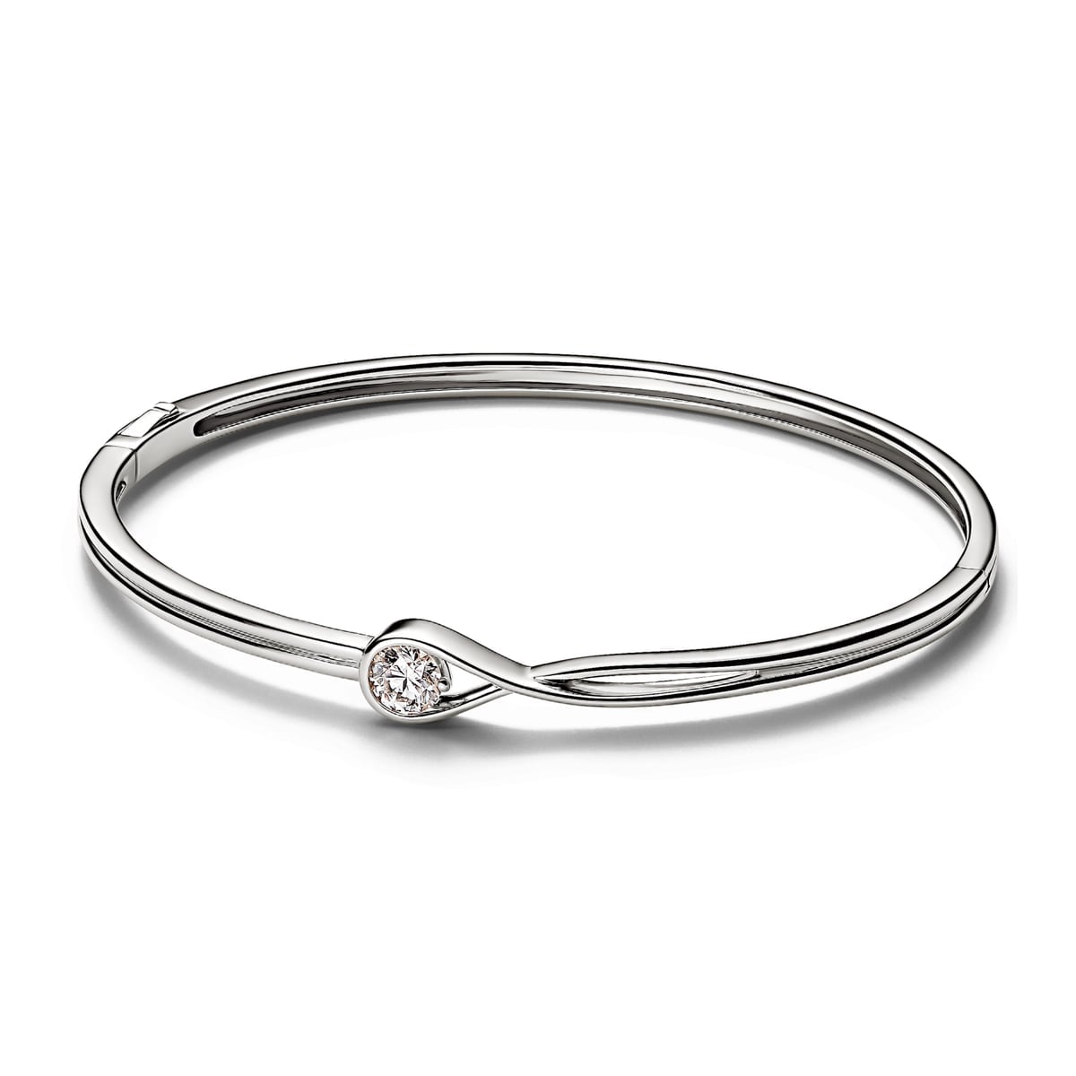 Pandora Infinite 14k White Gold Lab-grown Diamond Bangle