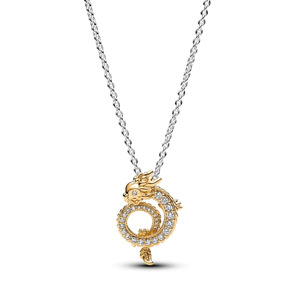 Two-tone Chinese Year of the Dragon Collier Necklace