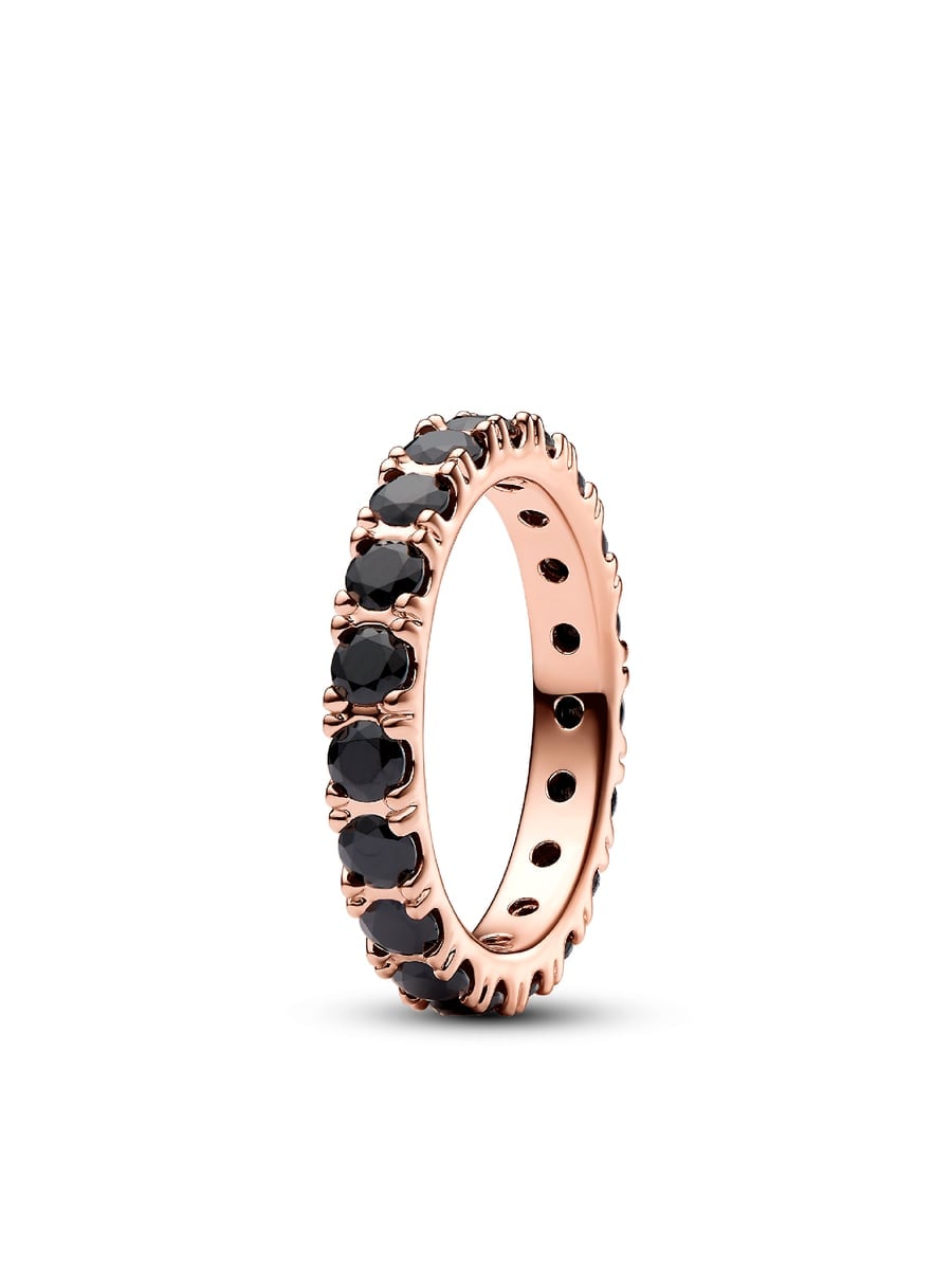 Black Sparkling Row Eternity Ring