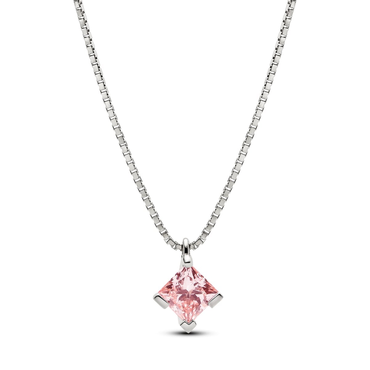 Pandora Nova 14k White Gold Lab-grown Pink Diamond Pendant Necklace