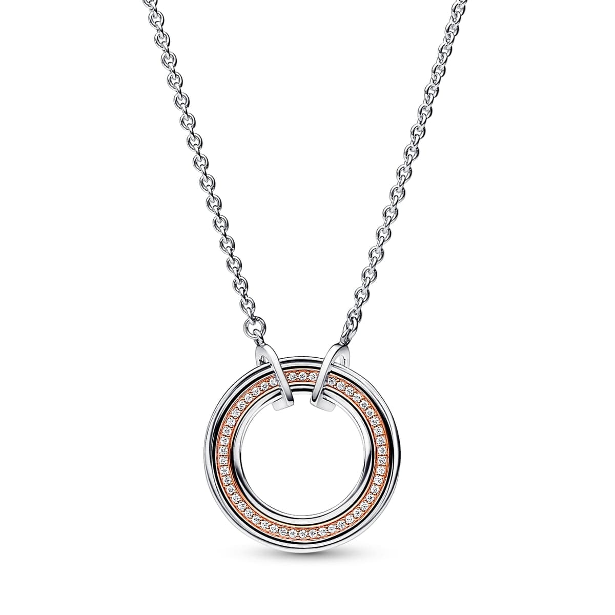 Pandora Signature Two tone Logo & Pavé Necklace 382772C01 382772 — Foto 1 von 1