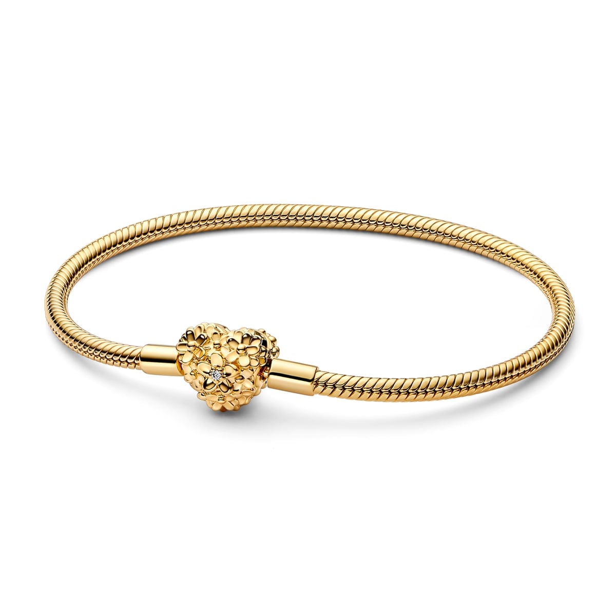My Pandora Daisy Heart Clasp Snake Chain Bracelet