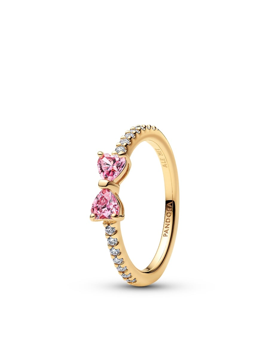 Sparkling Pink Bow Ring