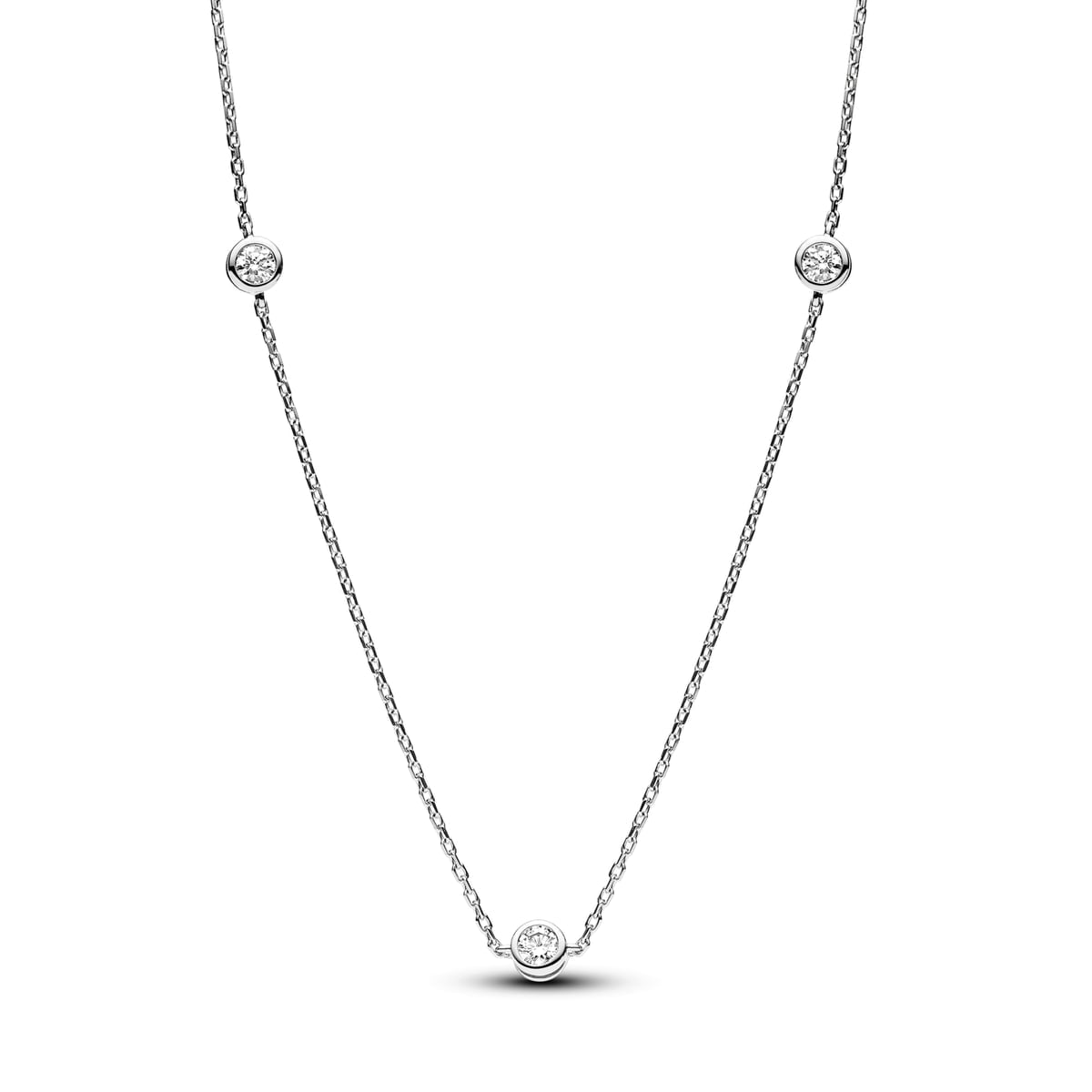 Pandora Era Bezel Sterling Silver Lab-grown Diamond Station Necklace