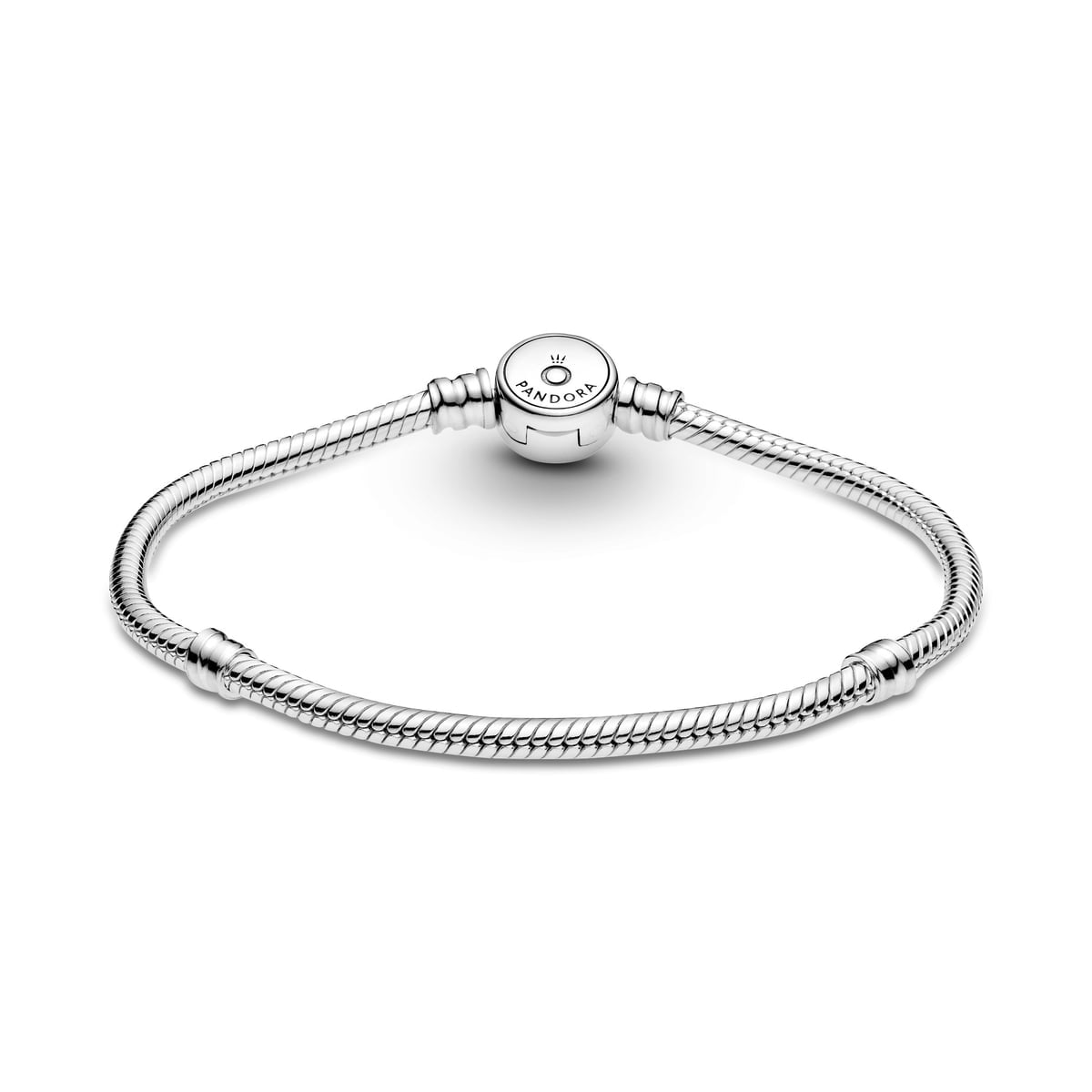 Sparkling Blue Disc Clasp Snake Chain Bracelet