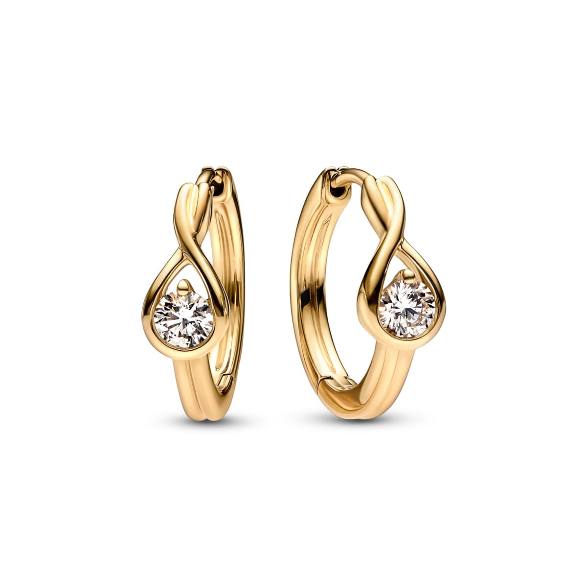 Pandora Infinite 14k Gold Lab-grown Diamond Hoop Earrings