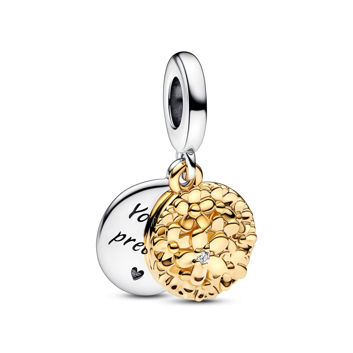 My Pandora Two-tone Daisy Double Dangle Charm