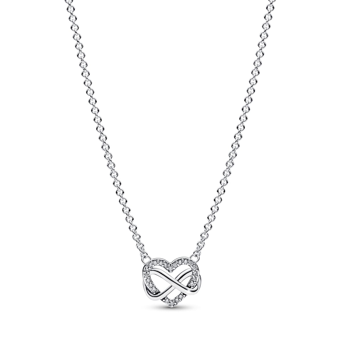 Sparkling Infinity Heart Collier Necklace
