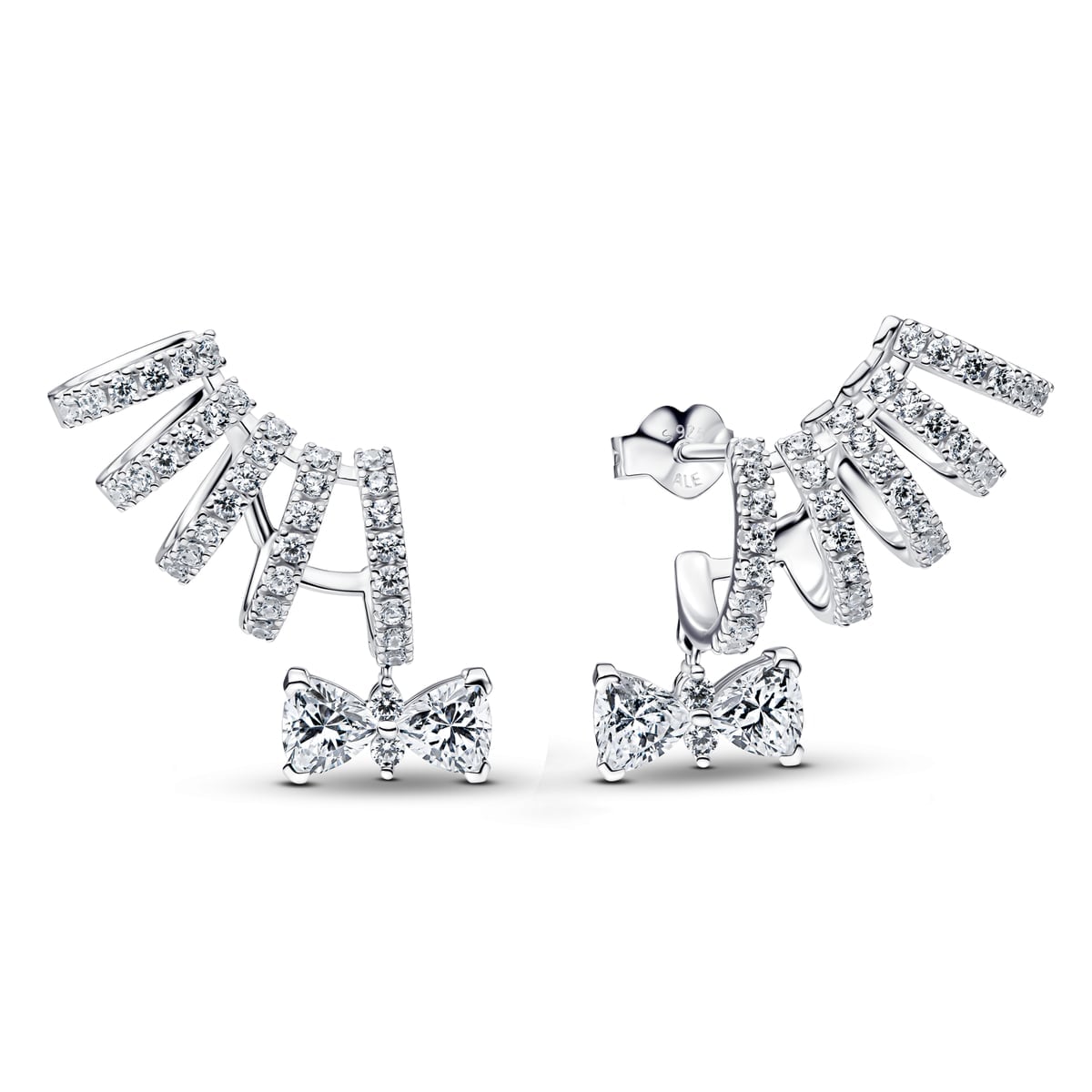 Bridgerton Sparkling Bow Climber Earrings