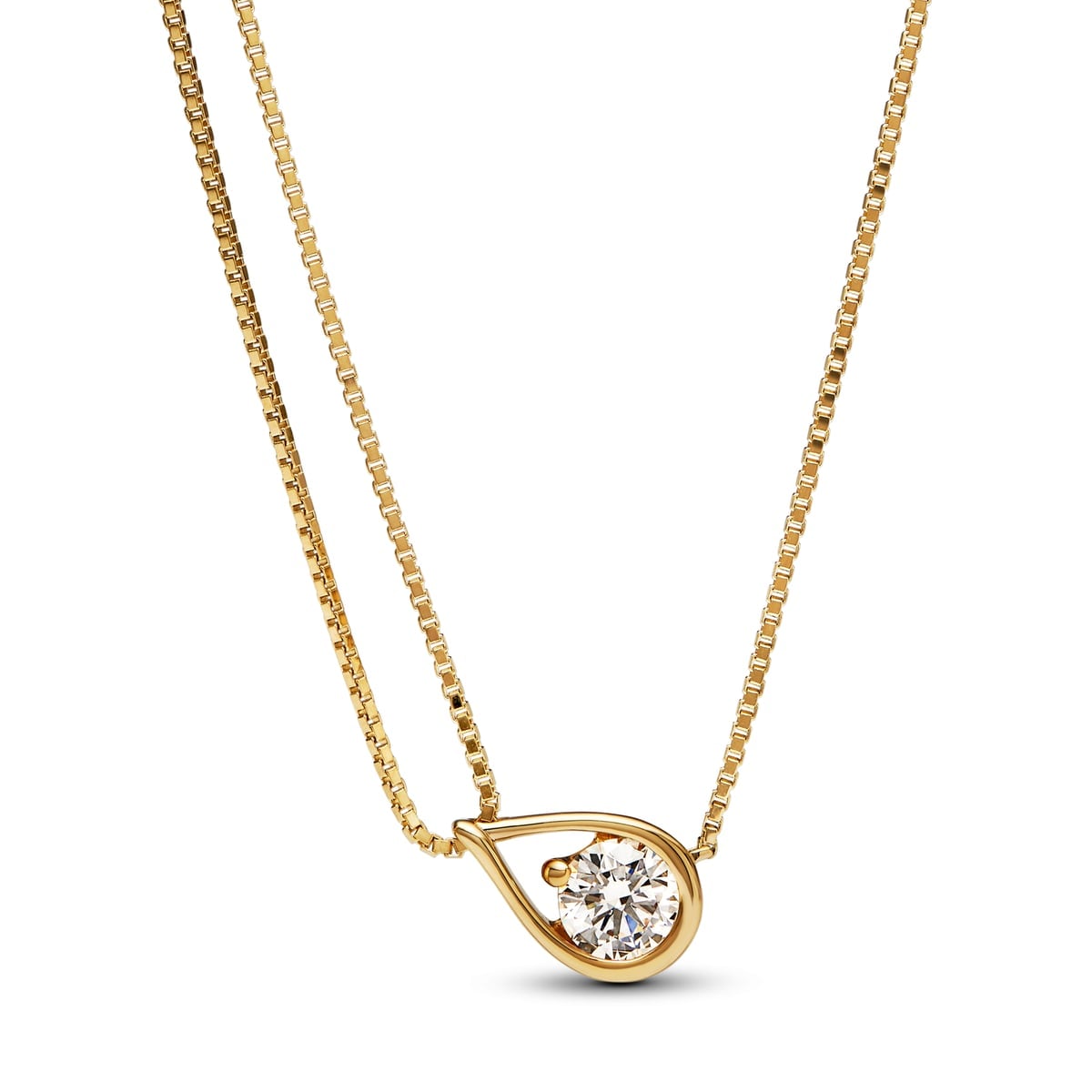 Pandora Infinite 14k Gold Lab-grown Diamond Double Chain Collier Necklace