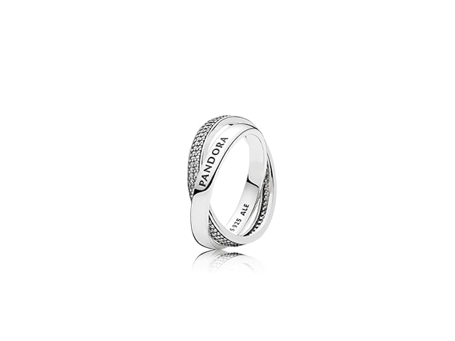 Intertwined Pandora Logo & Pavé Ring