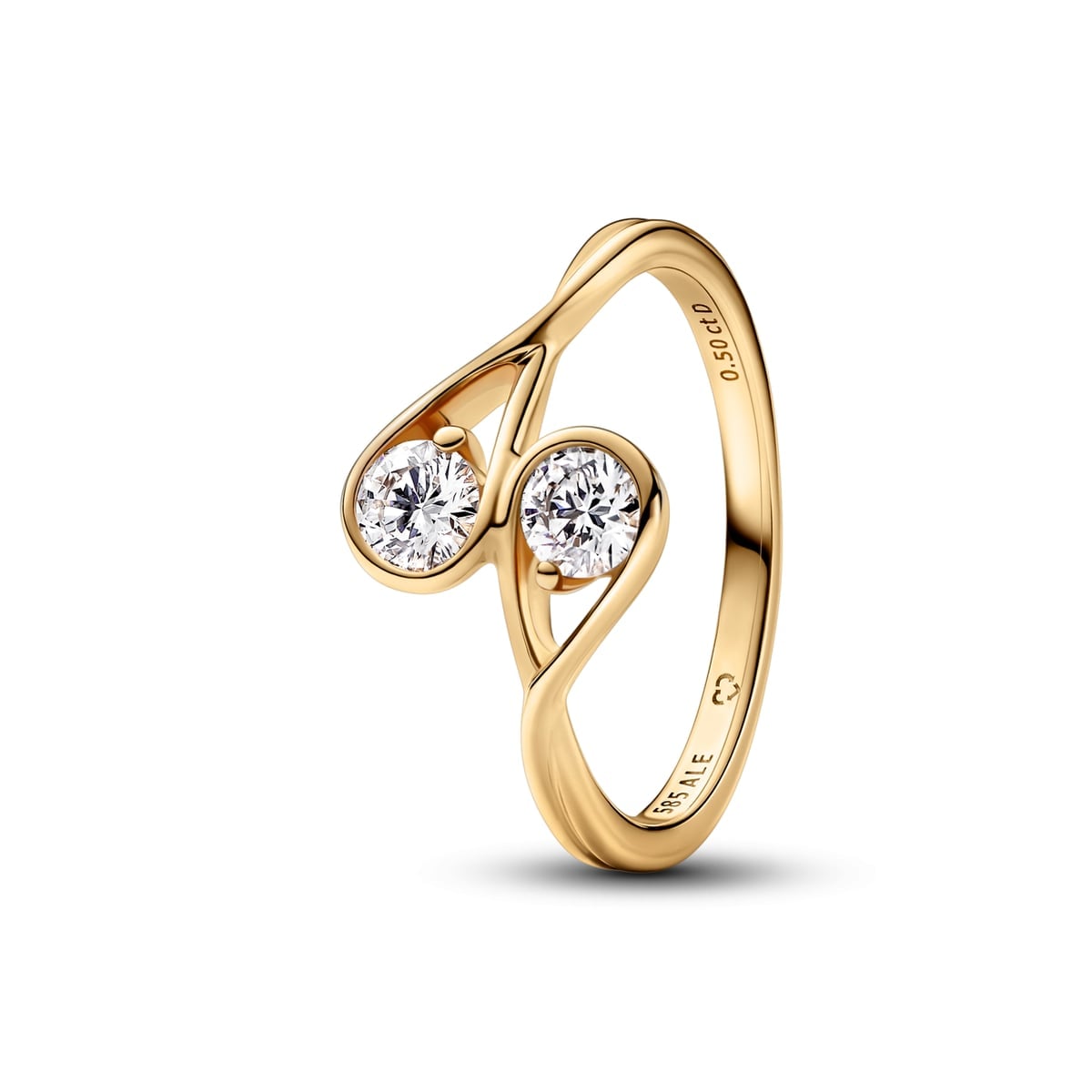 Pandora Infinite 14k Gold Double Lab-grown Diamond Ring