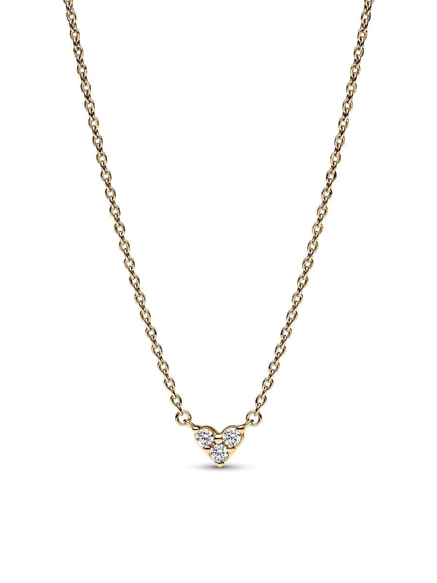Triple Stone Heart Collier Necklace