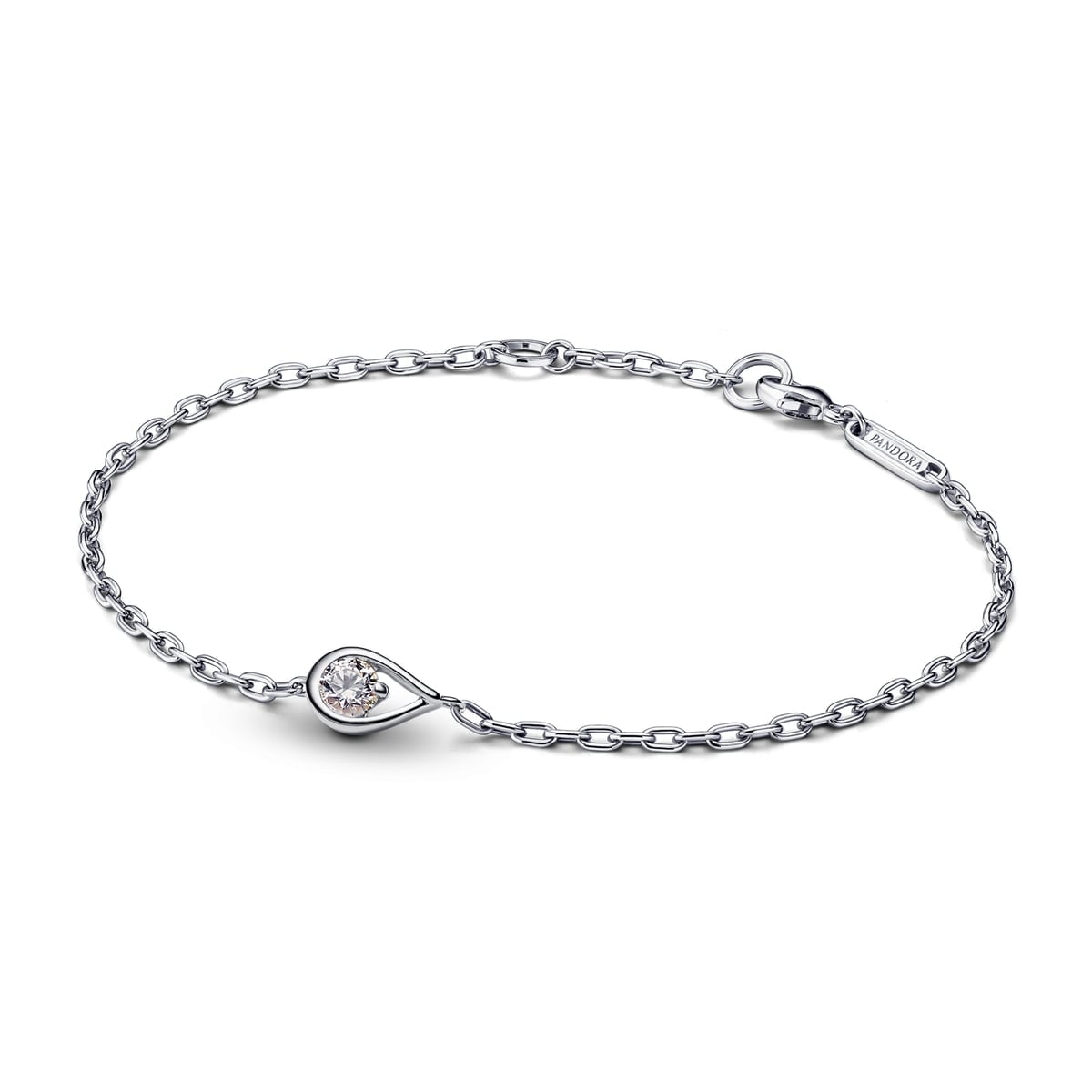 Pandora Infinite Sterling Silver Lab-grown Diamond Chain Bracelet