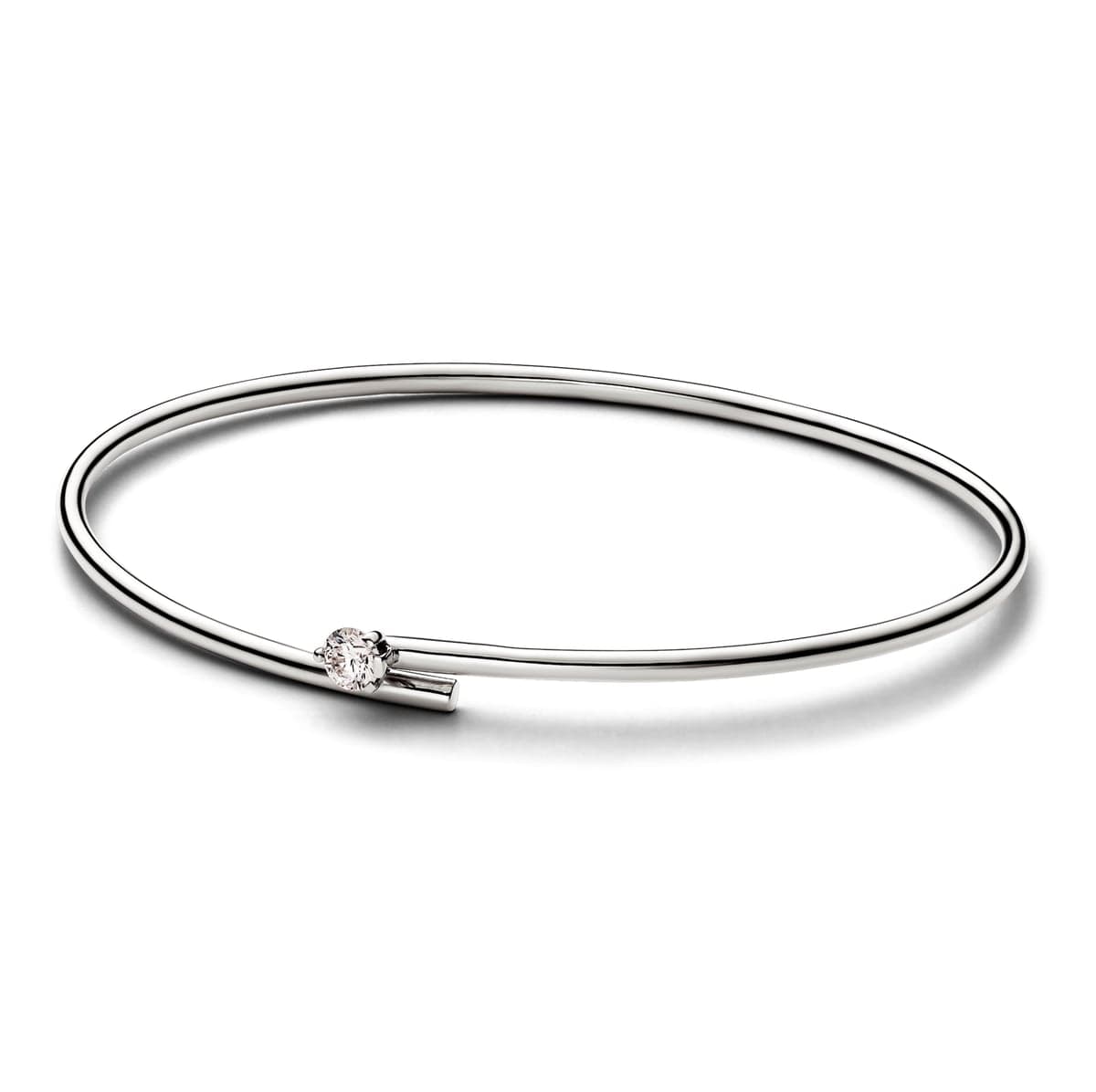 Pandora Nova 14k White Gold Lab-grown Diamond Open Bangle 552850C01 552850 — photo 1 of 1