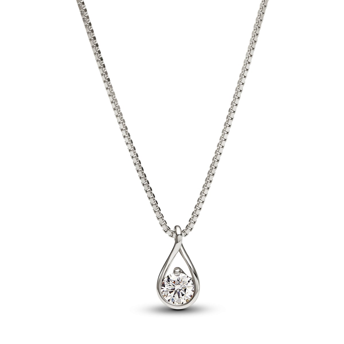 Pandora Infinite 14k White Gold Lab-grown Diamond Pendant Necklace