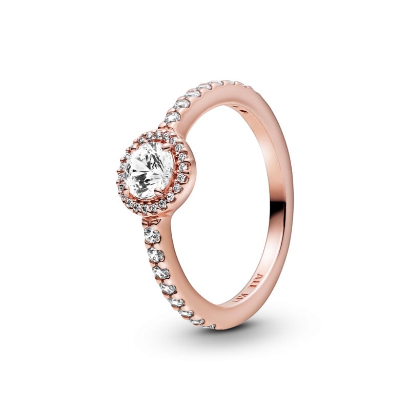 Classic Sparkle Halo Ring