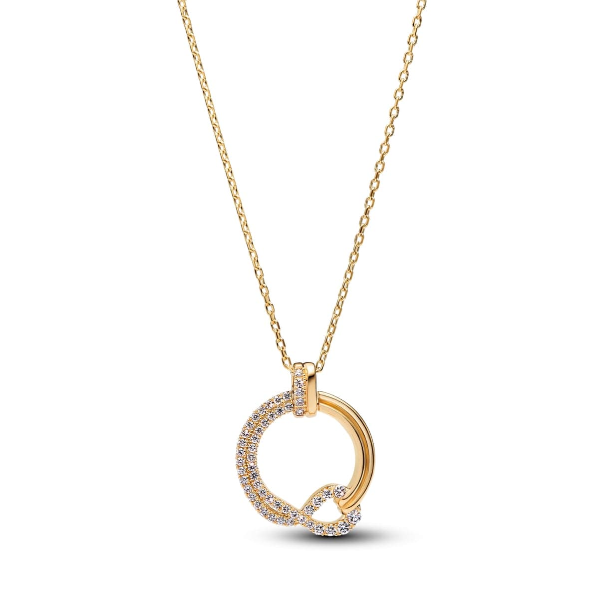 Pandora Infinite Lab-grown Diamond Pavé Circle Pendant Necklace 354155C01 354155 — foto 1 di 1