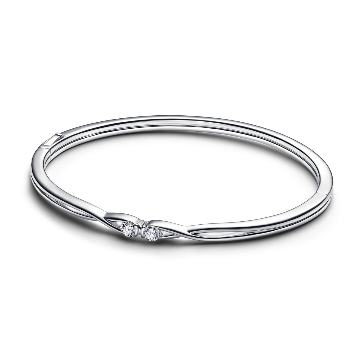 Pandora Infinite Sterling Silver Double-Facing Lab-grown Diamond Bangle