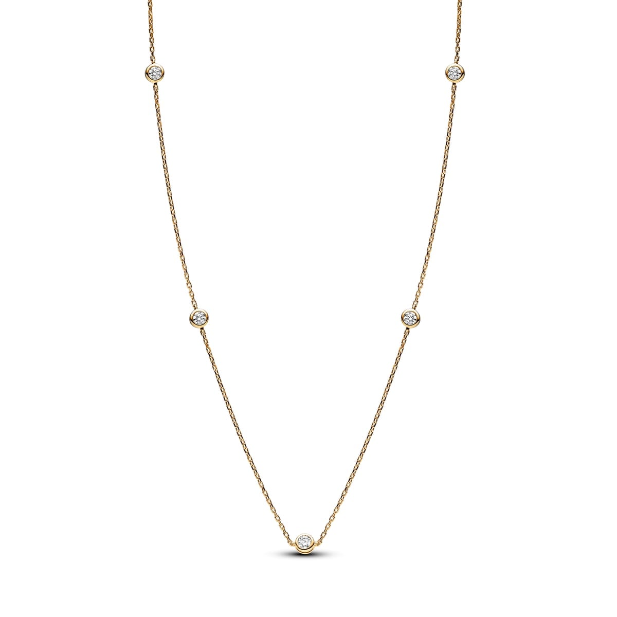 Pandora Era Bezel 14k Gold Lab-grown Diamond Station Necklace