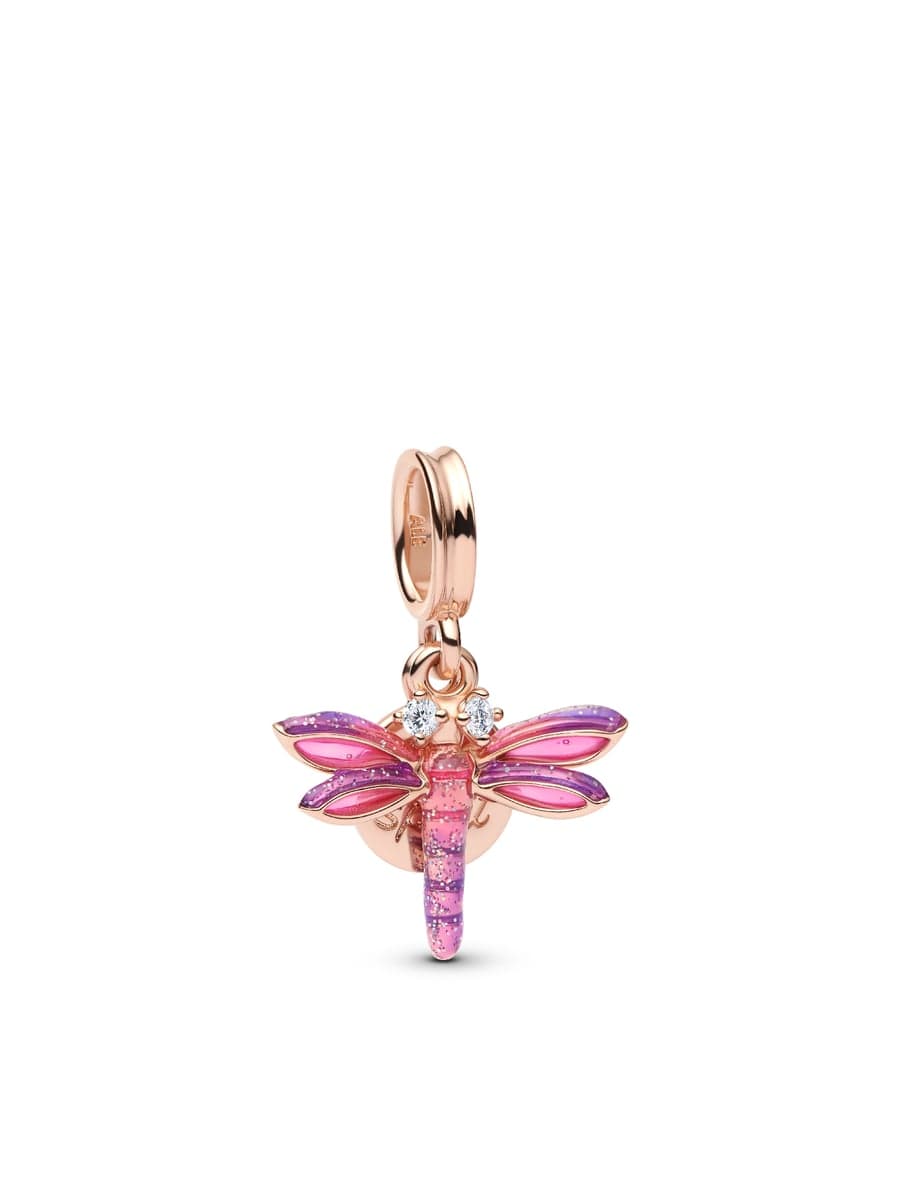 Pandora Pink Dragonfly Double Dangle Charm 783745C01 783745 — photo 1 of 1