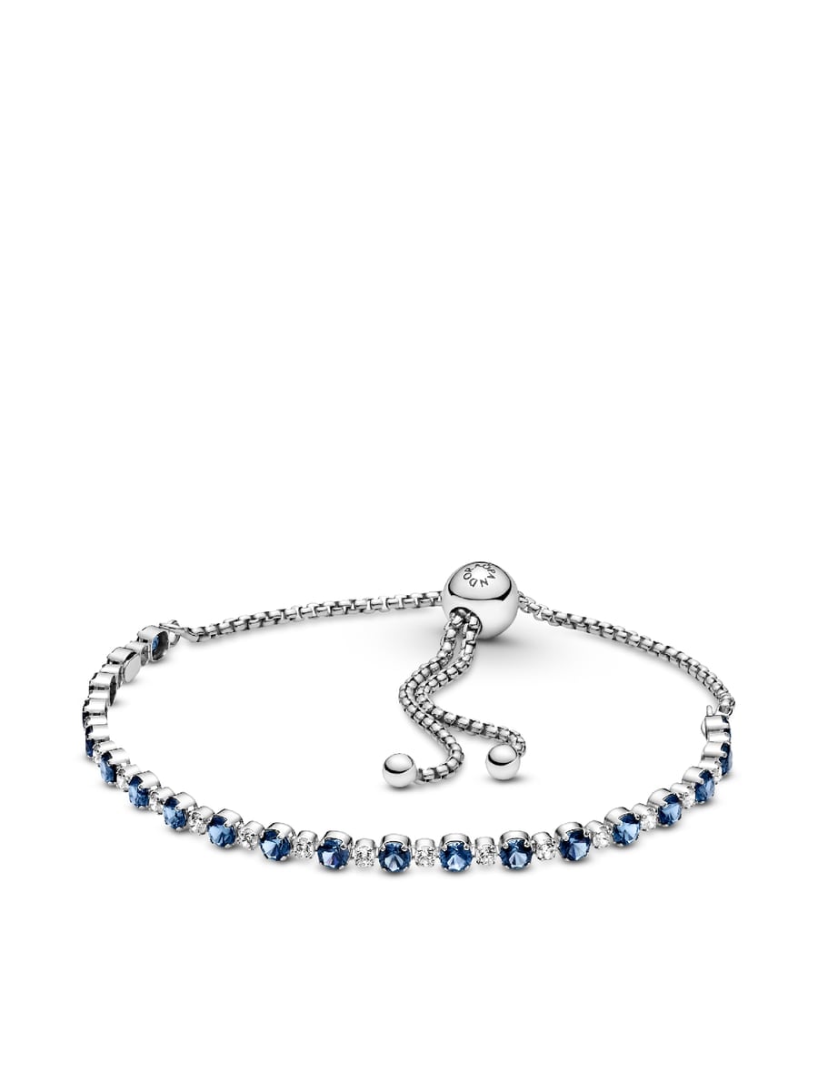 Blue and Clear Sparkle Slider Bracelet