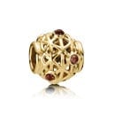 Gold Classic Charm with Rhodolite