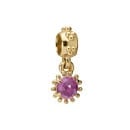 Gold Ruby Sun Dangle Charm