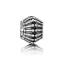 Silver Charm with Black Crystal