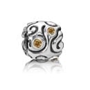 Silver charm with Amber Zirconia