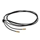 Black Leather String 150cm with Gold Tassels