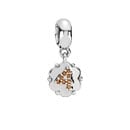Silver '4' Dangle Charm with Garnet