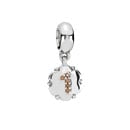 Silver '1' Dangle Charm with Garnet