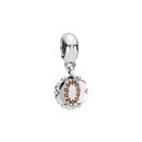 Silver '0' Dangle Charm with Garnet