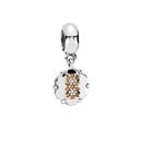 Silver '8' Dangle Charm with Garnet
