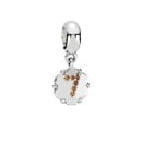 Silver '7' Dangle Charm with Garnet