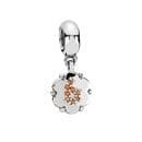 Silver '6' Dangle Charm with Garnet