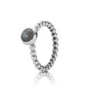 Sterling Silver Bubble Ring with Grey Moonstone
