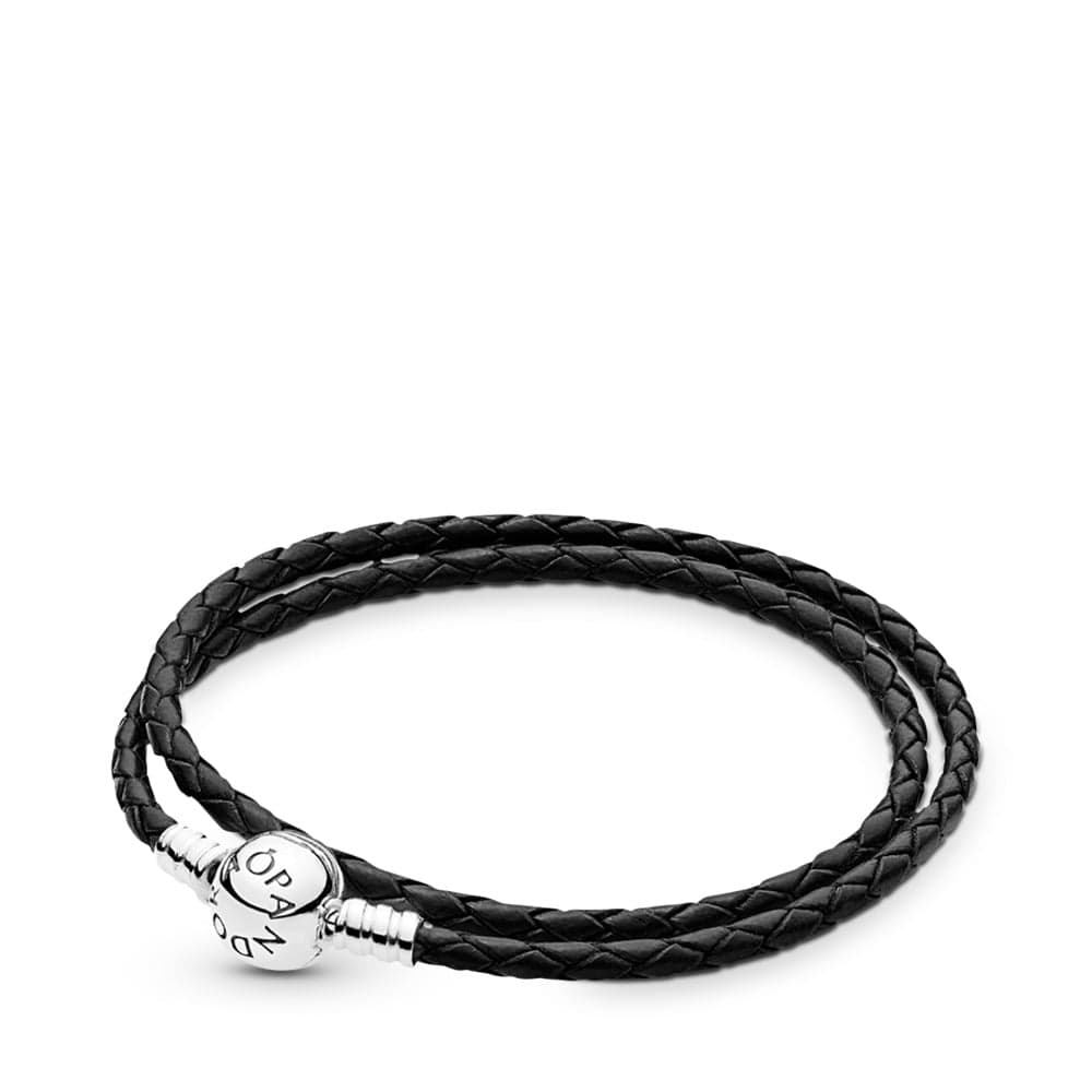 Pandora Black Braided Double-Leather Charm Bracelet 590745CBK-D 590745CBK-D / 590745CBK — Foto 1 von 3