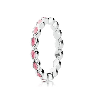 Pink Enamel Twist Ring