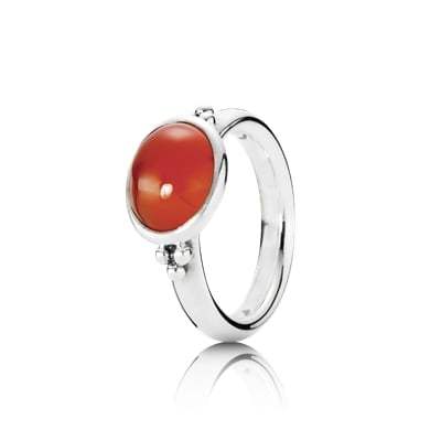 Ring, Sterling Silver, Carnelian