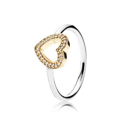 Symbol of Love Heart Ring Clear CZ