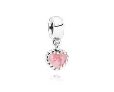Pandora Sterling Silver and Pink Enamel Heart Dangle Charm 790471EN28 790471 — Foto 1 von 1