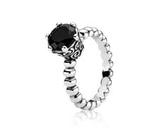 Sterling Silver and Melanite Ring