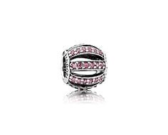 Pink Openwork Pavé Barrel Charm